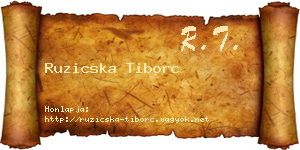 Ruzicska Tiborc névjegykártya